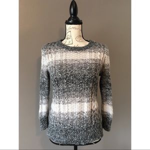 LOFT cable knit crew sweater, S